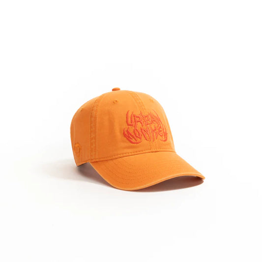 Orange Embroidered Flame Logo Baseball Cap – Adjustable Classic Fit