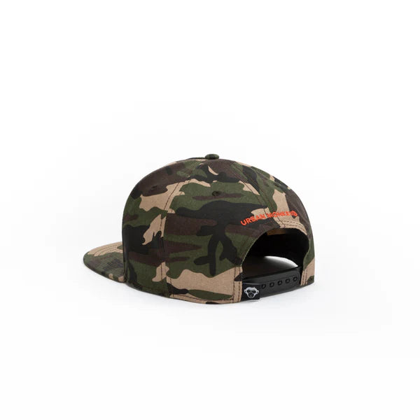 Camouflage Embroidered Monkey Snapback Cap – Flat Brim Streetwear Hat