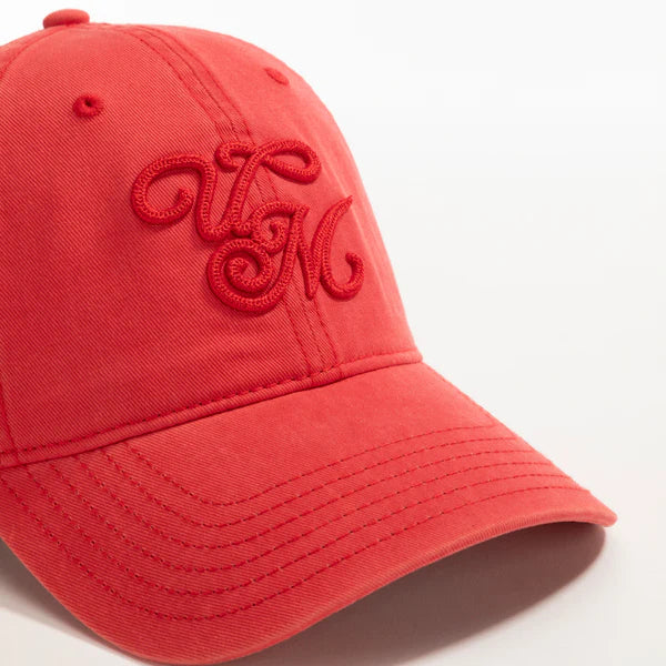 Red Embroidered Script Logo Baseball Cap – Adjustable Classic Fit