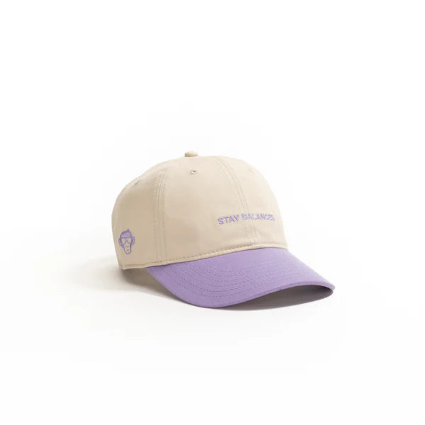 Beige & Lavender “Stay Balanced” Dad Cap – Adjustable Two-Tone Baseball Hat