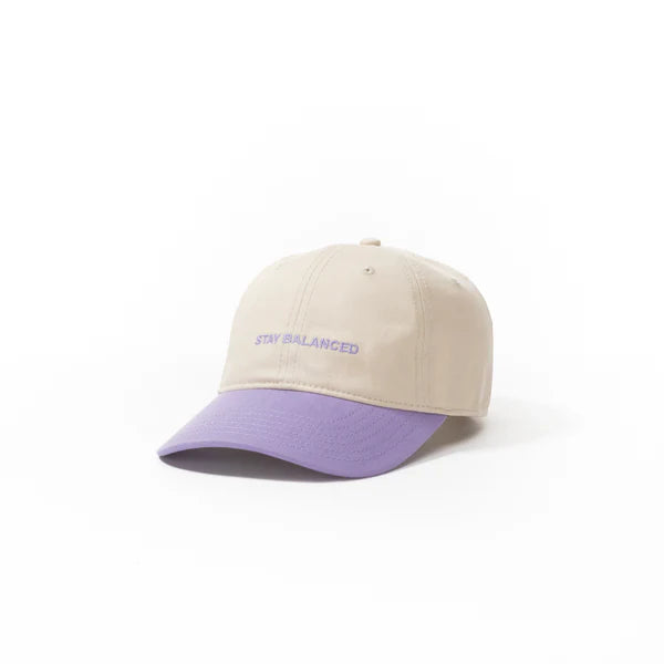 Beige & Lavender “Stay Balanced” Dad Cap – Adjustable Two-Tone Baseball Hat
