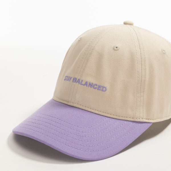 Beige & Lavender “Stay Balanced” Dad Cap – Adjustable Two-Tone Baseball Hat